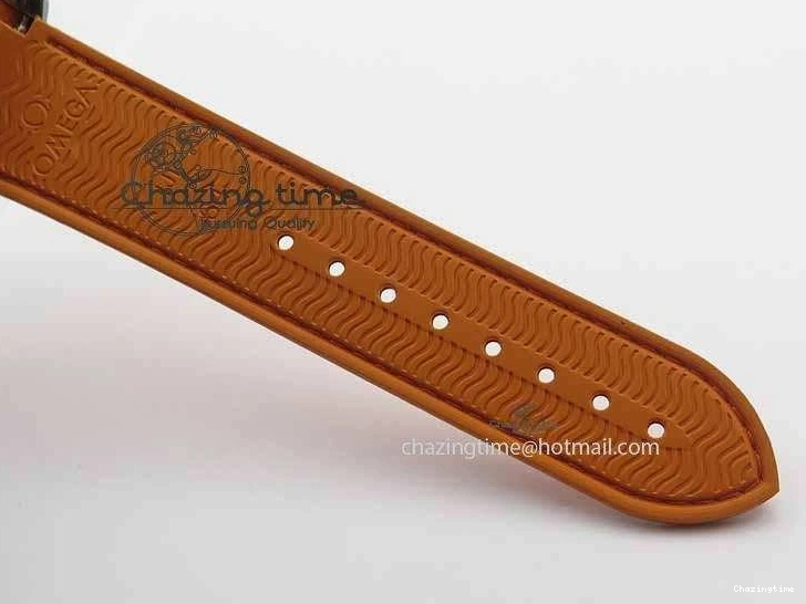 0408 Planet Ocean Master Chrono 45mm SS OM 1:1 Best Edition Black Dial On Orange Rubber Strap A Attractive 8170